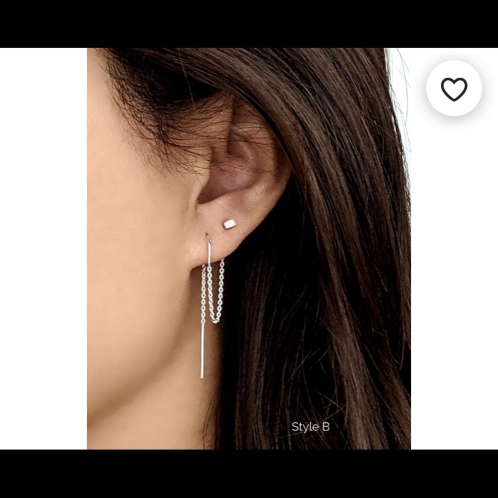Silver plated chain earrings!